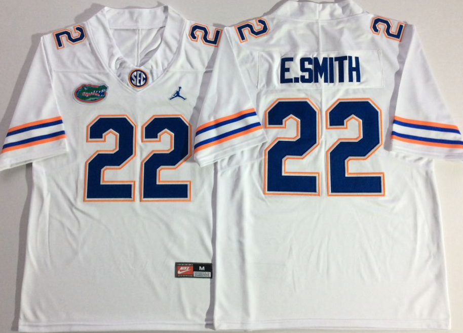 NCAA Men Jordan Florida Gators White 22 E.SMITH